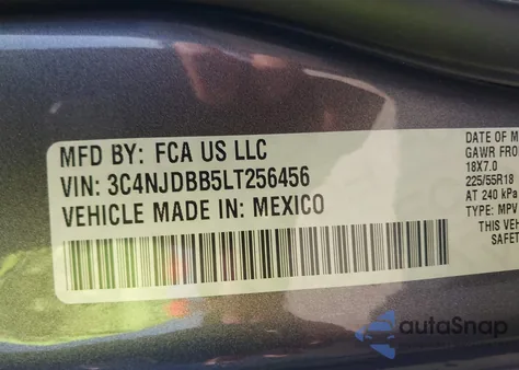 2020 Jeep Compass Altitude 4X4 from USA, damaged, VIN 3C4NJDBB5LT256456